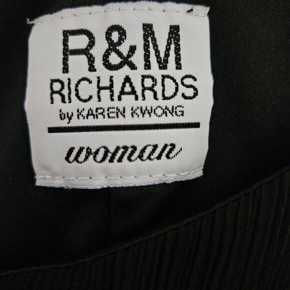 Classic R&M Richards By Karen Kwong Black Gown Maxi Dress Sz 20W Textured EUC - Picture 9 of 9